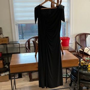 Nylon Stretch Evening dress zipper on the back